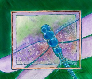 Dragonfly watercolor by Sheila Stephens, Sherwood, Oregon.